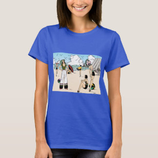 Vintage-Art-Déco-Strandillustration 1920er Küste T-Shirt