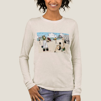 Vintage-Art-Déco-Strandillustration 1920er Küste Tri-Blend Shirt