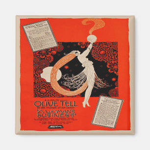 Vintage-Art-Déco-Stummfilm-Werbung-Kühlschrankmagn Magnet