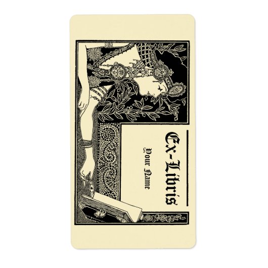 Vintage Art Deco Style Ex Libris Template (Vorne)