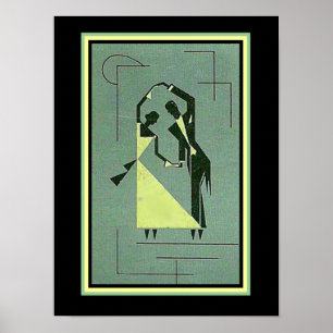 Vintage-Art-Deco-Tänzer Poster 12 x 16