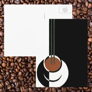 Vintage Art Deco, Tasse Kaffee mit Dampf Postkarte