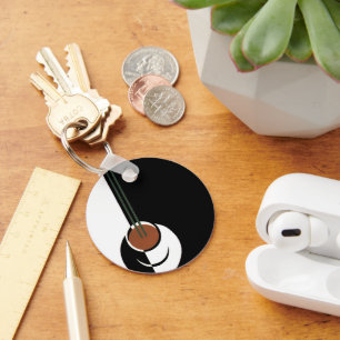 Vintage Art Deco, Tasse Kaffee mit Dampf Schlüsselanhänger