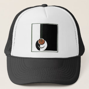 Vintage Art Deco, Tasse Kaffee mit Dampf Truckerkappe