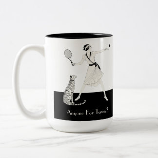 Vintage Art Deco Tennis Player Zweifarbige Tasse
