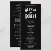 Vintage Art Deco Text Hochzeitsprogramm Programm (Vorne/Hinten)