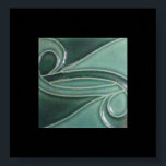 Vintage Art Deco Tile Muster Matte Dunkelgrün Poster<br><div class="desc">Diese Vintagen Deko-Fliesen zeigen einen Anfang des 20. Jahrhunderts-Look mit dunkelgrüner Matte-Oberfläche.</div>