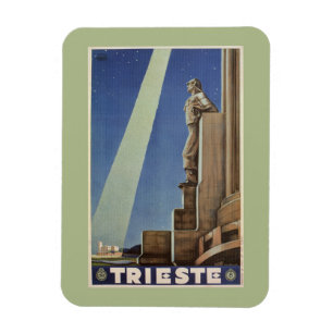 Vintage Art Deco Triest Italienisches Reiseposter Magnet
