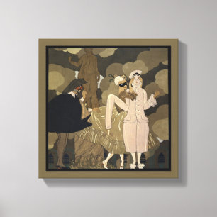 Vintage Art Deco, Überraschung von George Barbier Leinwanddruck