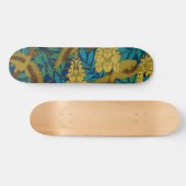 Vintage Art-Deco-Vögel und Blätter Skateboard (Horizontal)