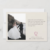 Vintage Art Deco Wedding Black Bone Dankeskarte (Rückseite)