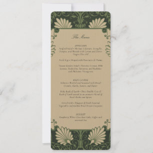 Vintage Art Deco Wedding Menu Card Einladung