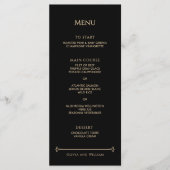 Vintage Art Deco Wedding Menu Menükarte (Vorderseite)