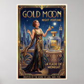 Vintage-Art-Déco-Werbeplakat für Parfüm Poster (Vorne)