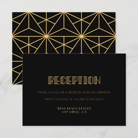 Vintage Art Deko Empfang Karte der 20er Jahre (Vorne/Hinten)