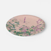 Vintage Art Dragonfly und Blume Malerei Pappteller (Schrägansicht)