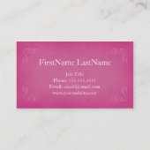 Vintage Art-elegante rosa Geschäfts-Karten Visitenkarte (Rückseite)