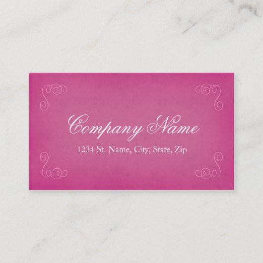 Vintage Art-elegante rosa Geschäfts-Karten Visitenkarte (Vorderseite)