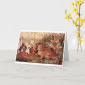 Vintage Art - Fairies and a Cat, Karte (Gelbe Blume)