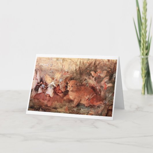Vintage Art - Fairies and a Cat, Karte (Vorderseite)
