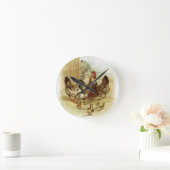 Vintage Art Farm Hühner Runde Wanduhr (Zuhause)