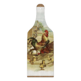 Vintage Art Farm Hühner Schneidebrett