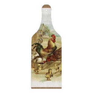 Vintage Art Farm Hühner Schneidebrett