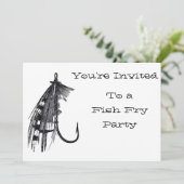 Vintage Art Fisch-Fischrogen-Party Einladungen (Stehend Vorderseite)
