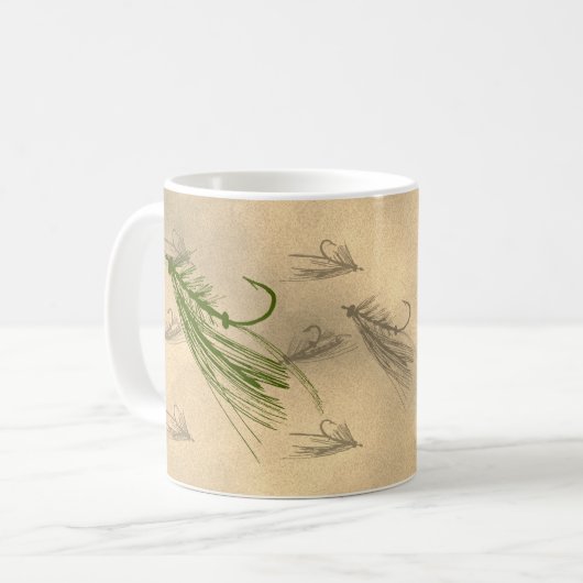 Vintage Art Fishing Kaffeetasse (Vorderseite Links)
