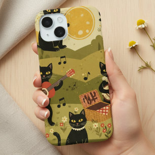 Vintage-Art-Gitarre-Katzenliebhaber Case-Mate iPhone Hülle