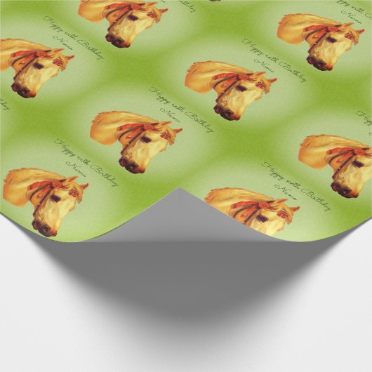 Vintage Art Horse Head Personalized Birthday Geschenkpapier (Ecke)