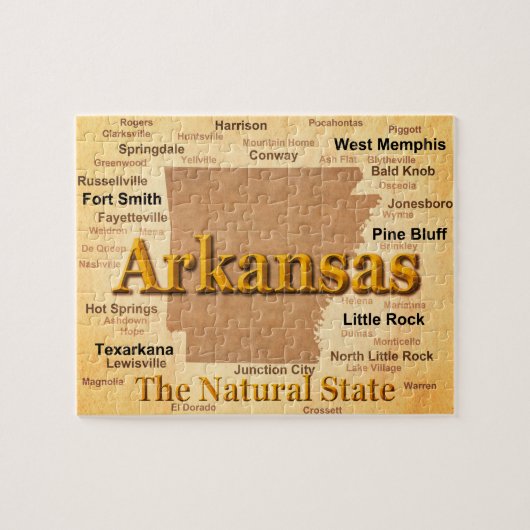 Vintage Art-Karte Arkansas Puzzle (Horizontal)