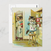 Vintage art: Kitten caught stealing Postkarte (Vorne/Hinten)
