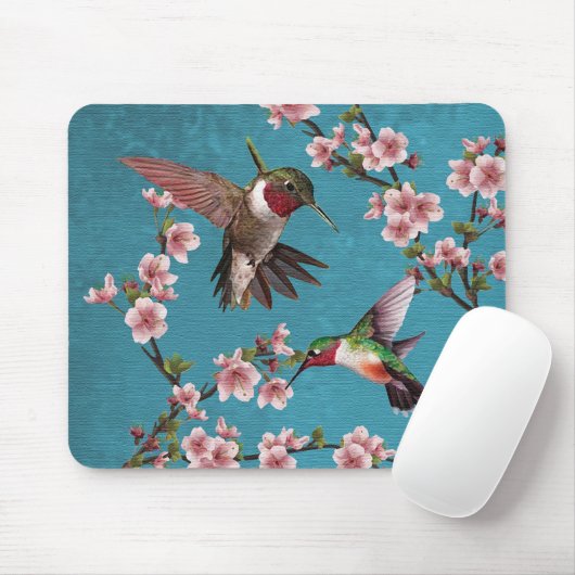 Vintage Art-Kolibri-Malerei Mousepad (Mit Mouse)