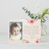 Vintage Art-Mädchen-Taufe danken Ihnen zu Dankeskarte (Stehend Vorderseite)