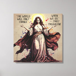 Vintage Art Maria Magdalena Zitat  Leinwanddruck