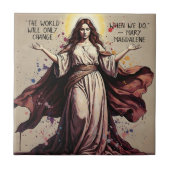 Vintage Art Mary Magdalene Quote  Fliese (Vorderseite)
