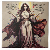 Vintage Art Mary Magdalene Quote Fliese (Vorderseite)