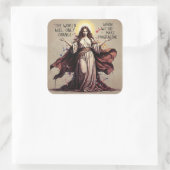 Vintage Art Mary Magdalene Quote  Quadratischer Aufkleber (Tasche)