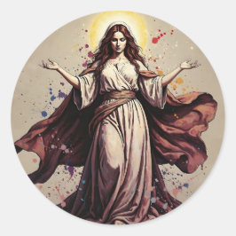 Vintage Art Mary Magdalene Runder Aufkleber