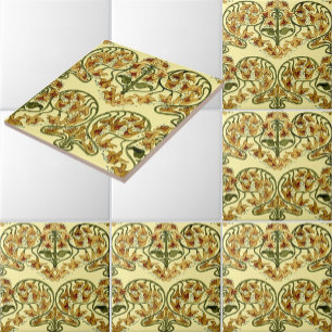 Vintage Art Nouveau 1907 Floralmuster-Design Fliese