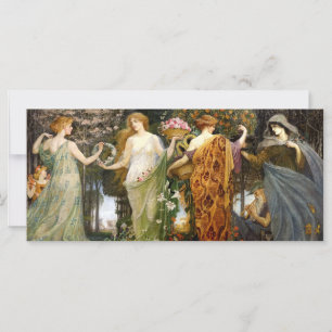 Vintage Art Nouveau 4 Jahreszeiten von Walter Cran