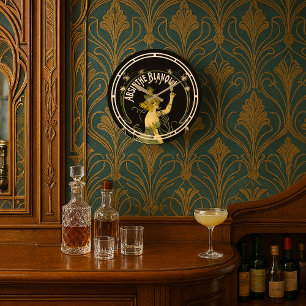 Vintage Art Nouveau Absinthe Blanqui von Nover Große Wanduhr