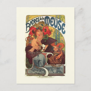Vintage Art Nouveau Alphonse Mucha Postkarte