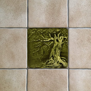 Vintage Art Nouveau Baum Reproduktion Fliese