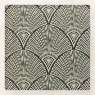 vintage,art nouveau,beige,grau,art deco, französis glasuntersetzer
