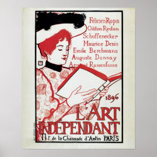 Vintage Art Nouveau belgisches Kunstbuch-Präsentat Poster