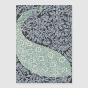 Vintage Art Nouveau Blaue Pfauen-Druck Verneuil Magnetkarte