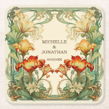 Vintage Art Nouveau Botanical Mucha Danke