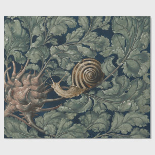 Vintage Art Nouveau Botanische Schnecke Antik Geschenkpapier